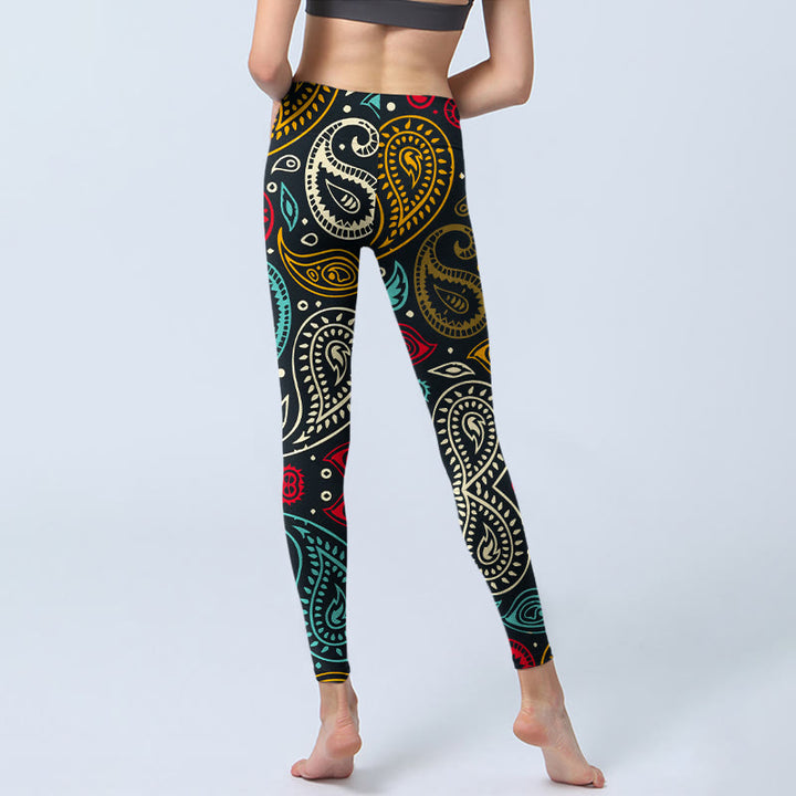 Buddha Stones Bunte Paisley Print Gym Leggings Damen Yoga Hose - image 7