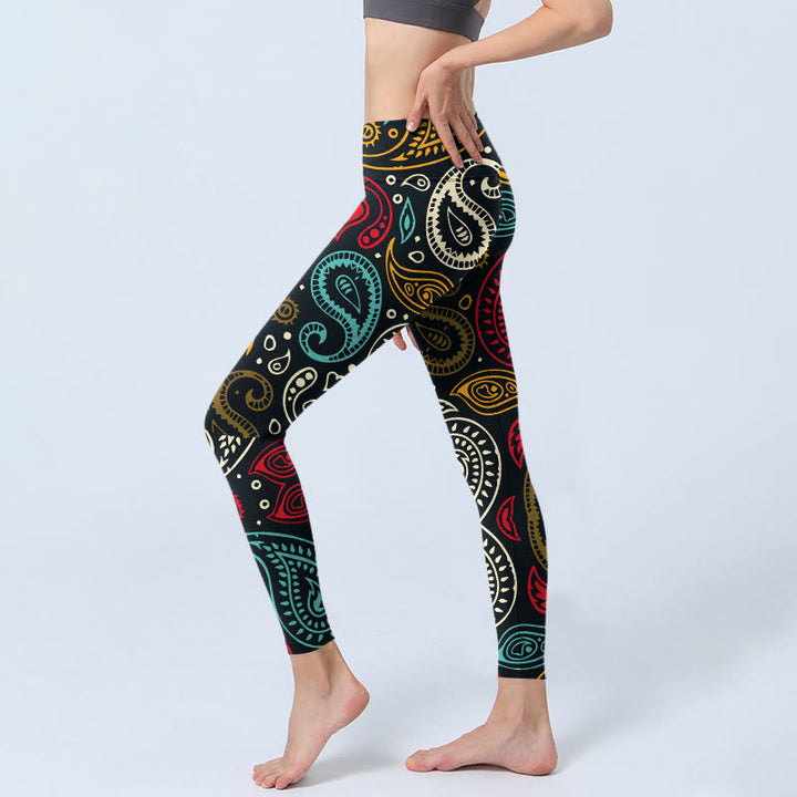 Buddha Stones Bunte Paisley Print Gym Leggings Damen Yoga Hose - image 2