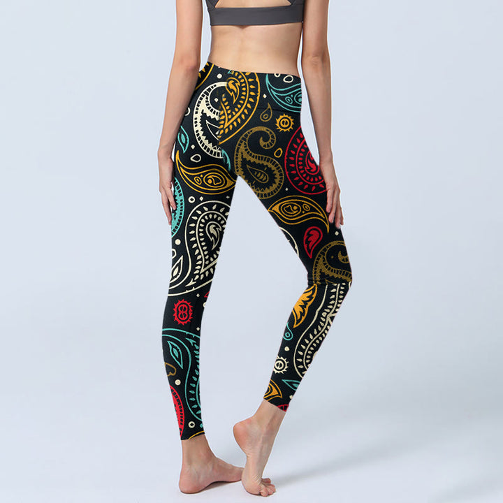 Buddha Stones Bunte Paisley Print Gym Leggings Damen Yoga Hose - image 4