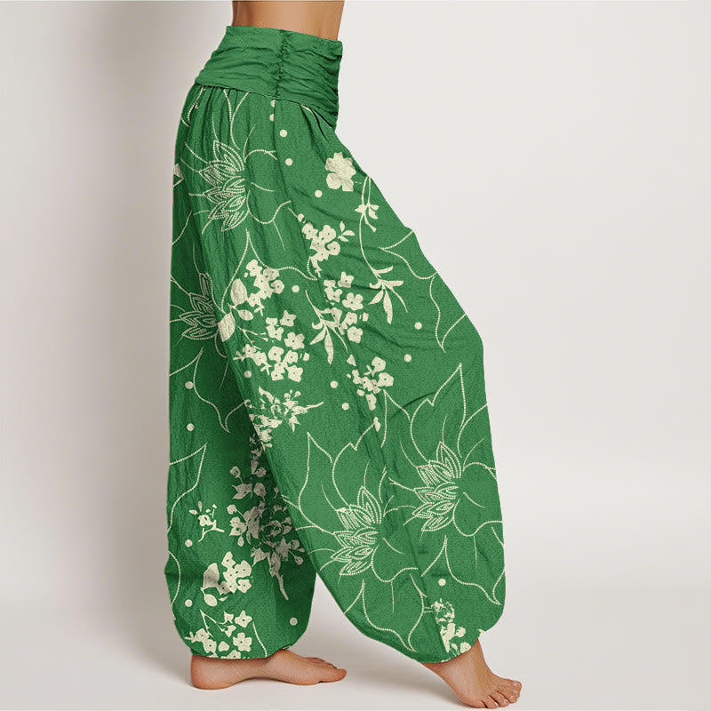 Buddha Stones Beige Große Blütenblätter Blumen Blüten Muster Damen Haremshose mit elastischer Taille - image 10