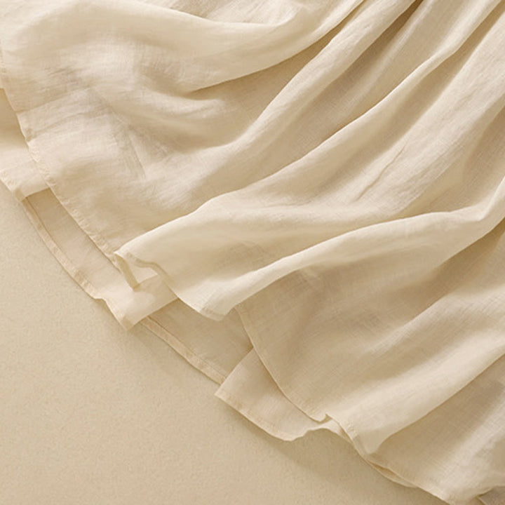 Buddha Stones Sommer Einfarbig Elastische Taille Kordelzug Damenrock - image 26