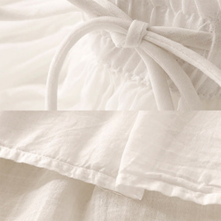 Buddha Stones Sommer Einfarbig Elastische Taille Kordelzug Damenrock - image 3