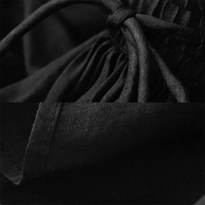 Buddha Stones Sommer Einfarbig Elastische Taille Kordelzug Damenrock - image 14