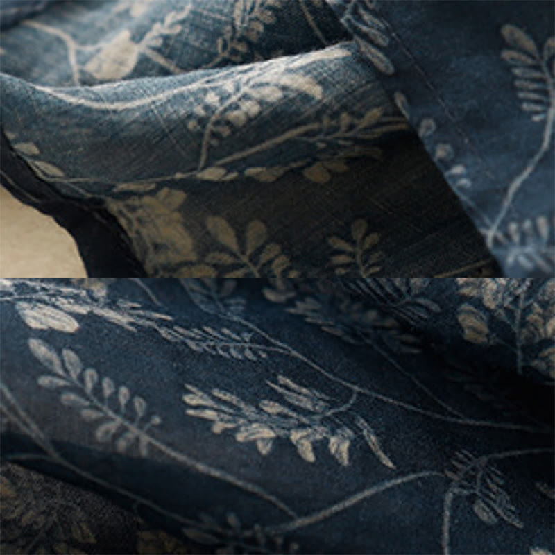 Buddha Stones Damenrock aus Baumwolle und Leinen mit Blumenmuster, A-Linie, elastischer Bund und Taschen - image 16