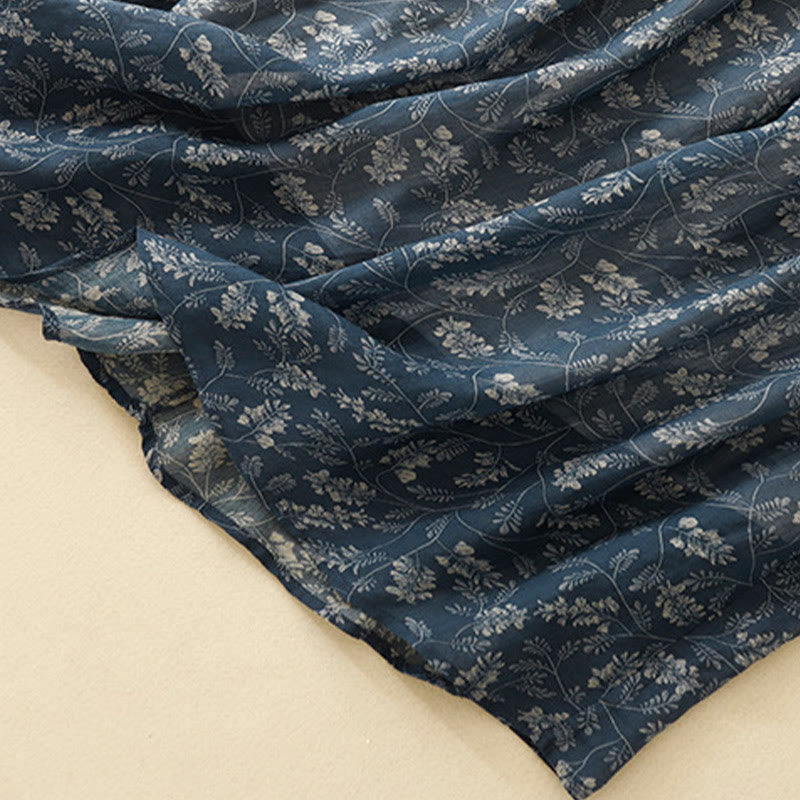 Buddha Stones Damenrock aus Baumwolle und Leinen mit Blumenmuster, A-Linie, elastischer Bund und Taschen - image 15