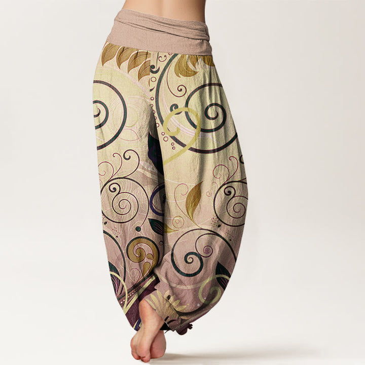 Buddha Stones Lässige Haremshose mit Blumenmuster für Damen - image 9