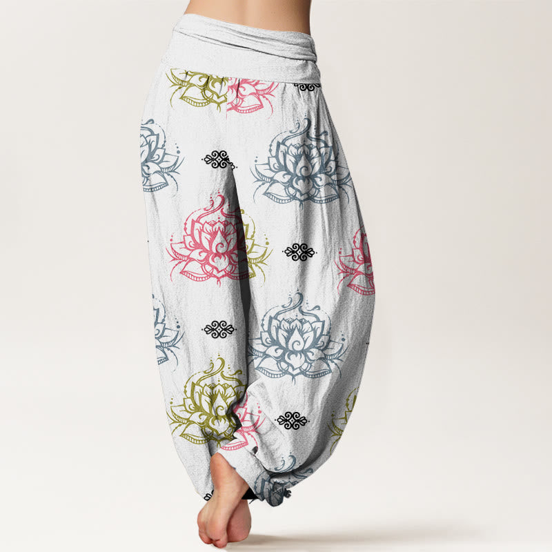 Buddha Stones Casual Verschiedene Farben Lotusblumen Muster Damen Haremshose - image 9