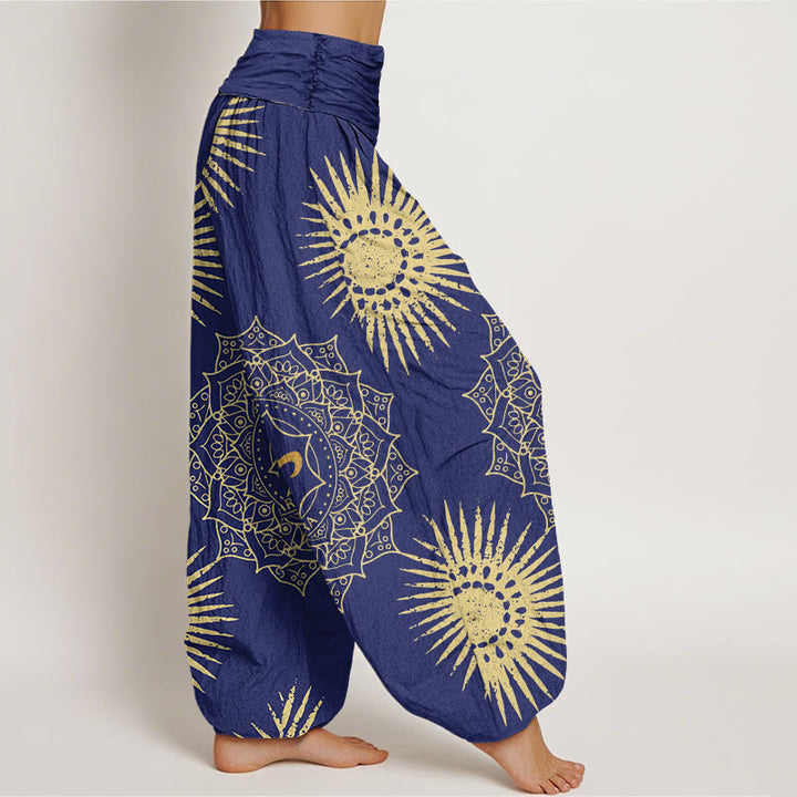 Buddha Stones Casual Mandala Om Symbol Sonnenmuster Damen Haremshose - image 7