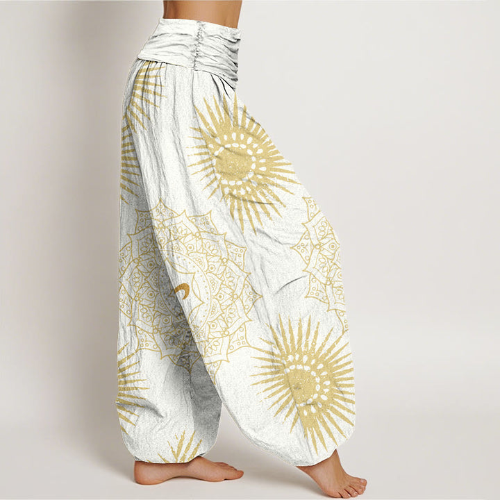 Buddha Stones Casual Mandala Om Symbol Sonnenmuster Damen Haremshose - image 10