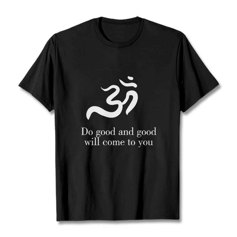 Buddha Stones Casual Om Symbol Sanskrit Spirituelles Design Baumwolle T-Shirt - Schwarz - 2XL - image 1