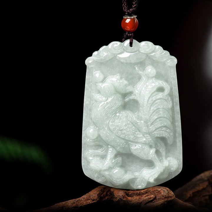 Buddha Stones, natürliche Jade, 12 chinesische Sternzeichen, Fülle, Amulett-Anhänger-Halskette - Hahn - image 23