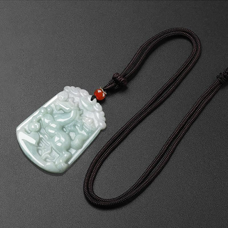 Buddha Stones, natürliche Jade, 12 chinesische Sternzeichen, Fülle, Amulett-Anhänger-Halskette - image 20