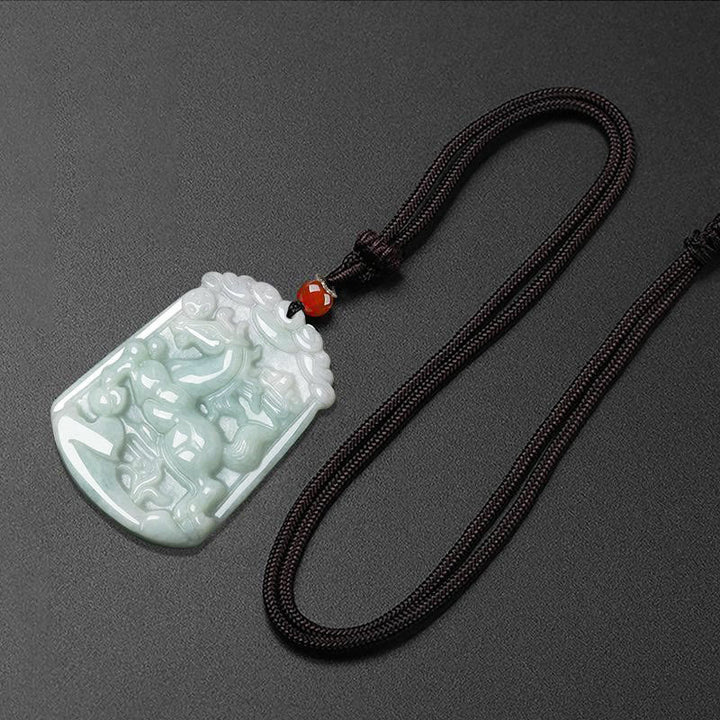 Buddha Stones, natürliche Jade, 12 chinesische Sternzeichen, Fülle, Amulett-Anhänger-Halskette - image 20