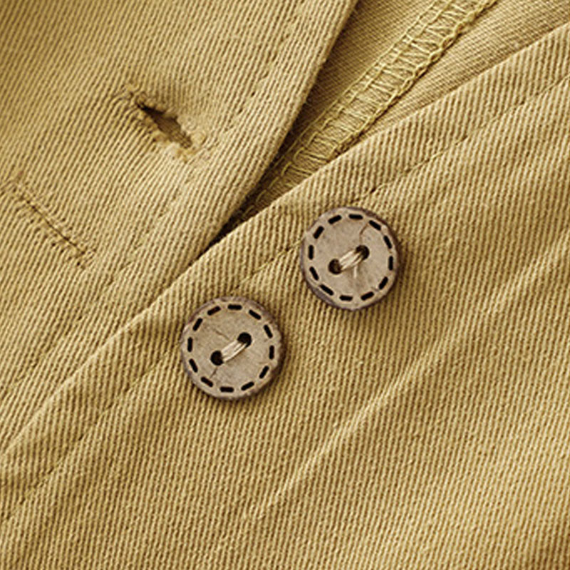 Buddha Stones Einfarbige, ärmellose Damen-Baumwollweste mit Knöpfen vorne und Taschen - image 4