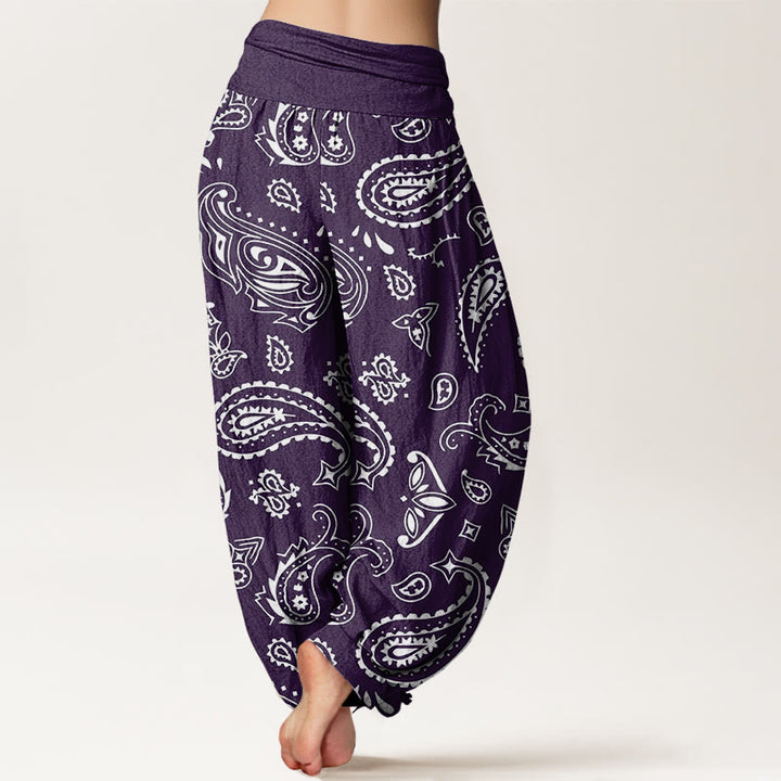 Buddha Stones Lässige, klassische Haremshose mit Paisley-Motiv für Damen, elastische Taille - image 7