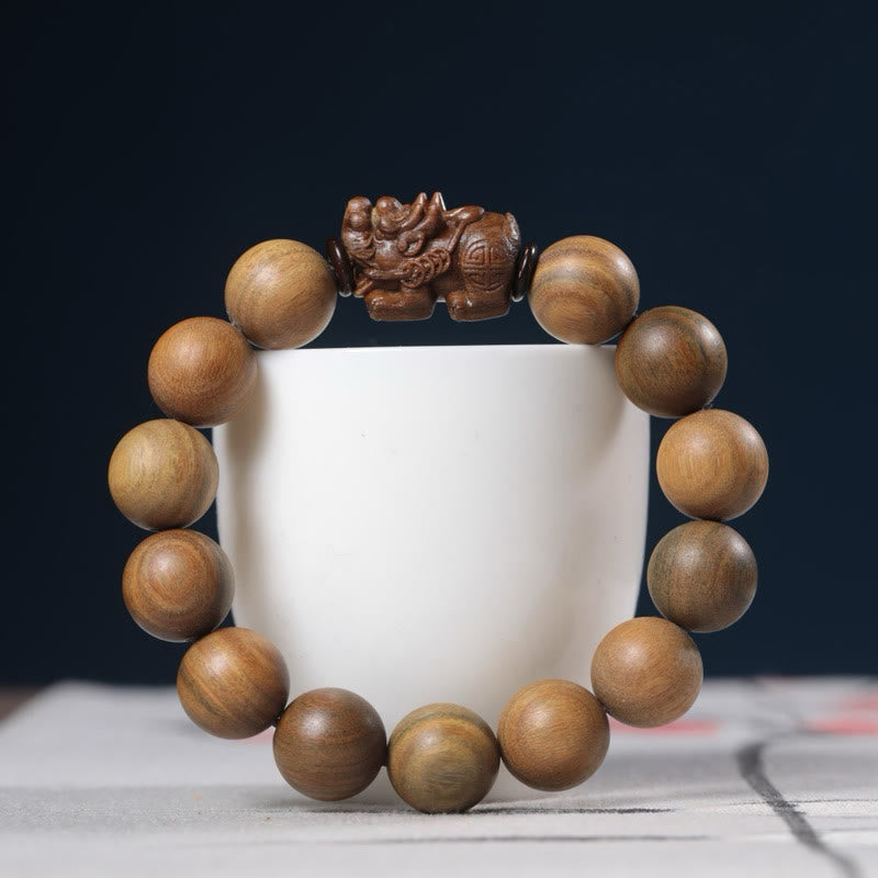 Buddha Stones, grünes Sandelholz, Pixiu-Armband für Reichtum - Grünes Sandelholz (Handgelenkumfang: 18–21 cm) - image 1