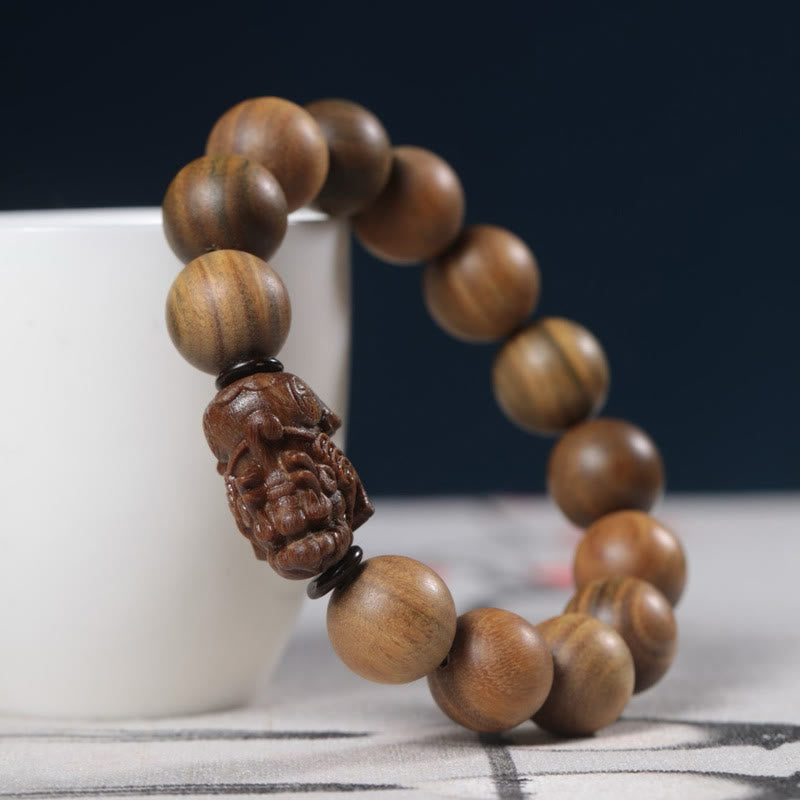 Buddha Stones, grünes Sandelholz, Pixiu-Armband für Reichtum - image 3
