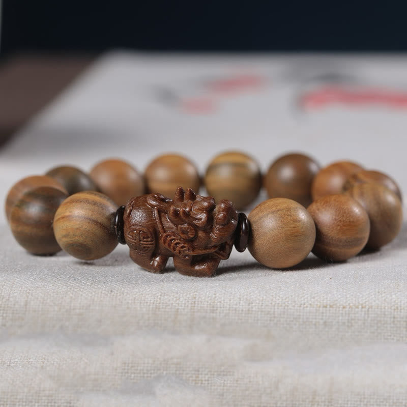 Buddha Stones, grünes Sandelholz, Pixiu-Armband für Reichtum - image 4