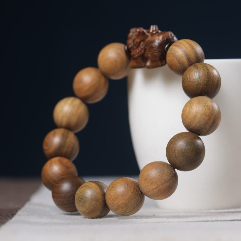 Buddha Stones, grünes Sandelholz, Pixiu-Armband für Reichtum - image 2