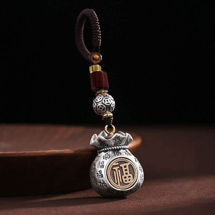 Buddha Stones Fu Charakter Geld Tasche Geld machen jeden Tag Glück Schlüsselanhänger