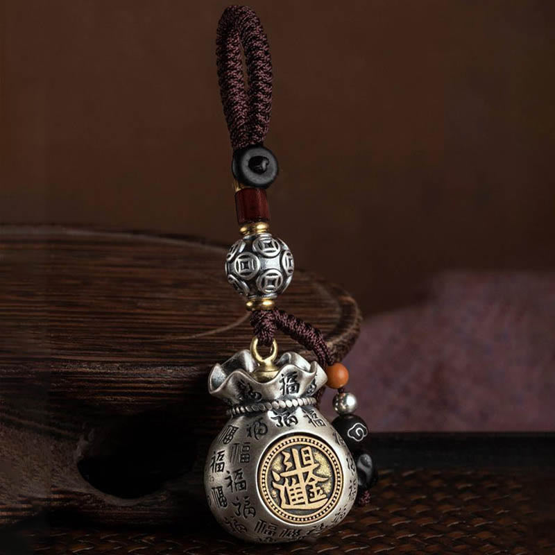 Buddha Stones Fu Charakter Geld Tasche Geld machen jeden Tag Glück Schlüsselanhänger
