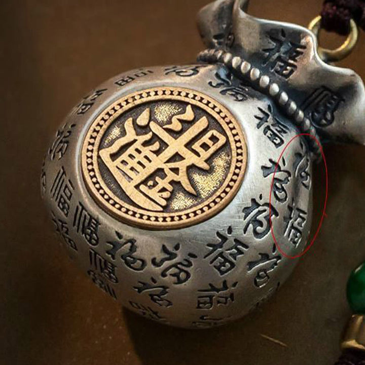Buddha Stones Fu Charakter Geld Tasche Geld machen jeden Tag Glück Schlüsselanhänger