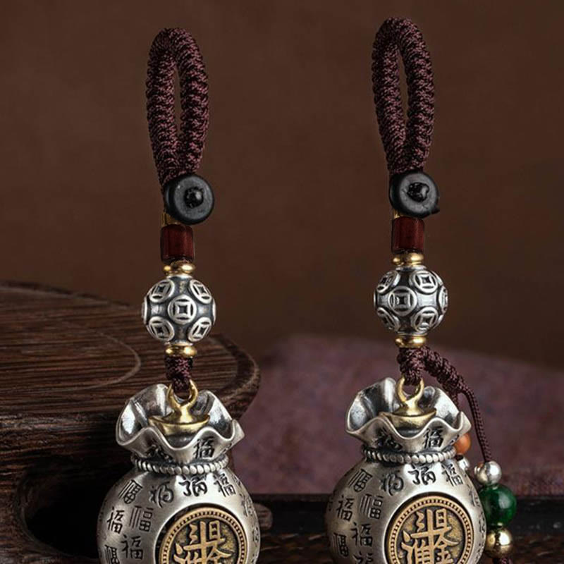 Buddha Stones Fu Charakter Geld Tasche Geld machen jeden Tag Glück Schlüsselanhänger