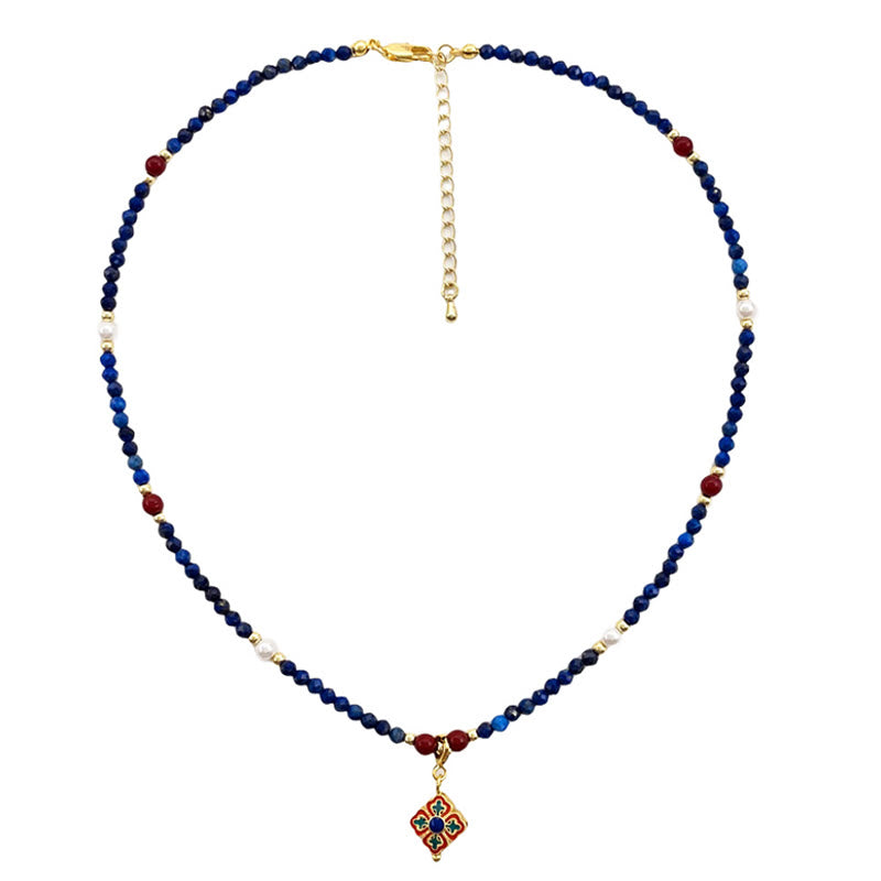 Buddha Stones, Lazurit, Lapislazuli, Perle, positive Halskette, Anhänger - image 7