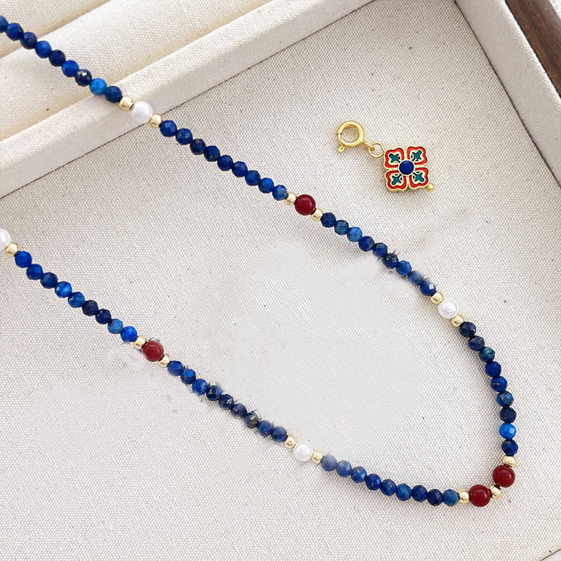Buddha Stones, Lazurit, Lapislazuli, Perle, positive Halskette, Anhänger - image 8