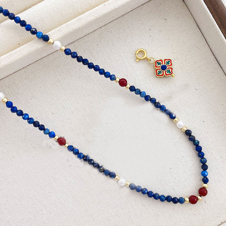 Buddha Stones, Lazurit, Lapislazuli, Perle, positive Halskette, Anhänger - image 8