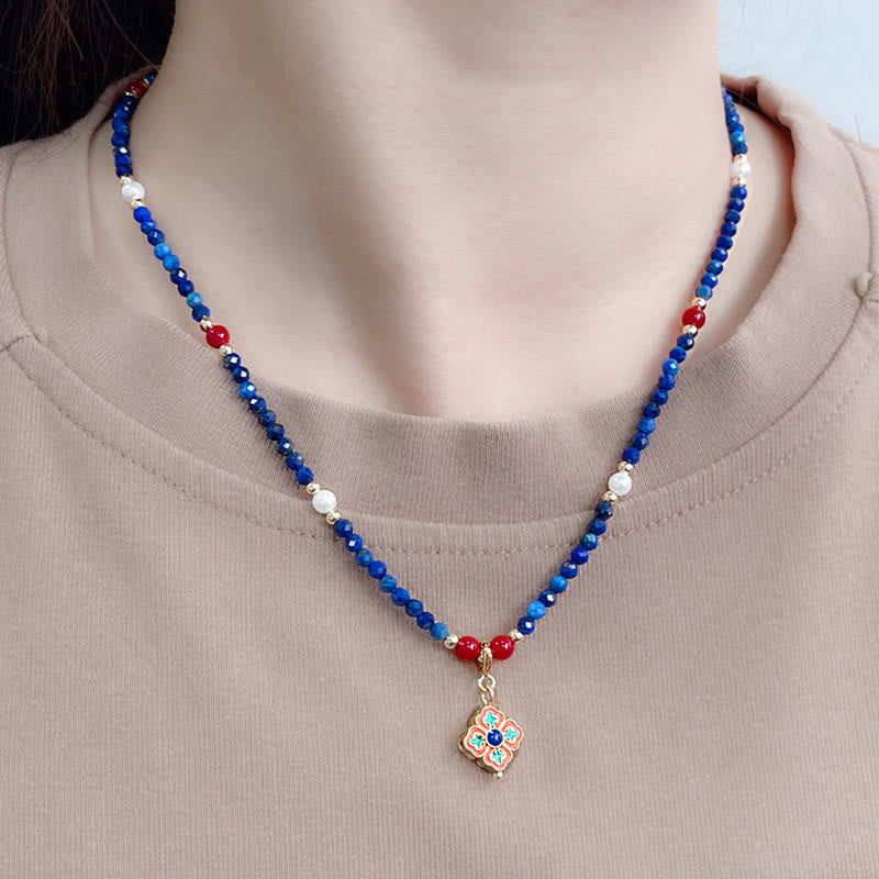 Buddha Stones, Lazurit, Lapislazuli, Perle, positive Halskette, Anhänger - image 4