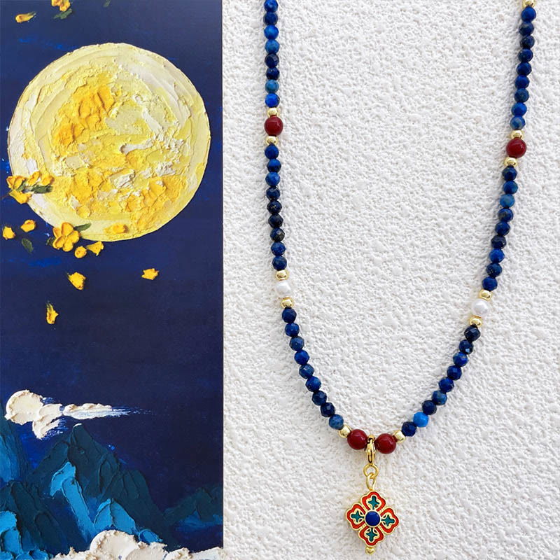 Buddha Stones Lazurite Pearl Positive Halskette Anhänger - Lazurite (♥ Positiv ♥ Selbstfürsorge ♥) - image 1
