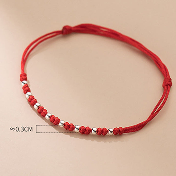 Buddha Stones 925 Sterling Silber Perlen Rote Schnur Verstellbares Glücksarmband - image 11