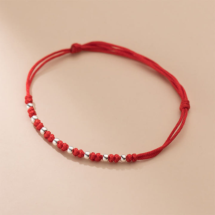 Buddha Stones 925 Sterling Silber Perlen Rote Schnur Verstellbares Glücksarmband - image 9