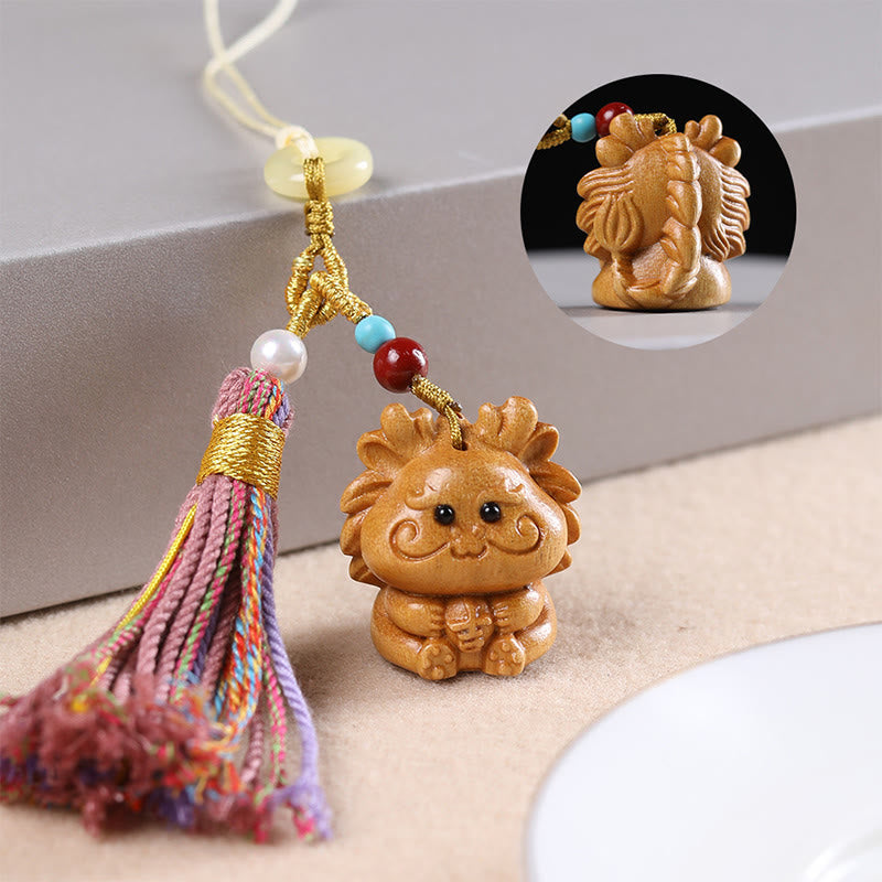 Buddha Stones, Sandelholz, 12 chinesische Sternzeichen, Segen, bunte Quaste, Zubehör, Schlüsselanhänger - image 3