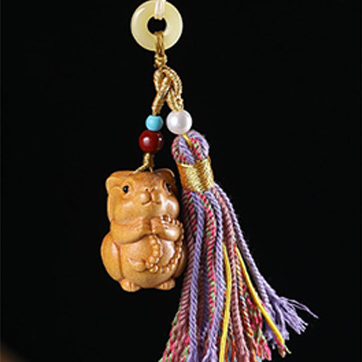 Buddha Stones, Sandelholz, 12 chinesische Sternzeichen, Segen, bunte Quaste, Zubehör, Schlüsselanhänger - image 20