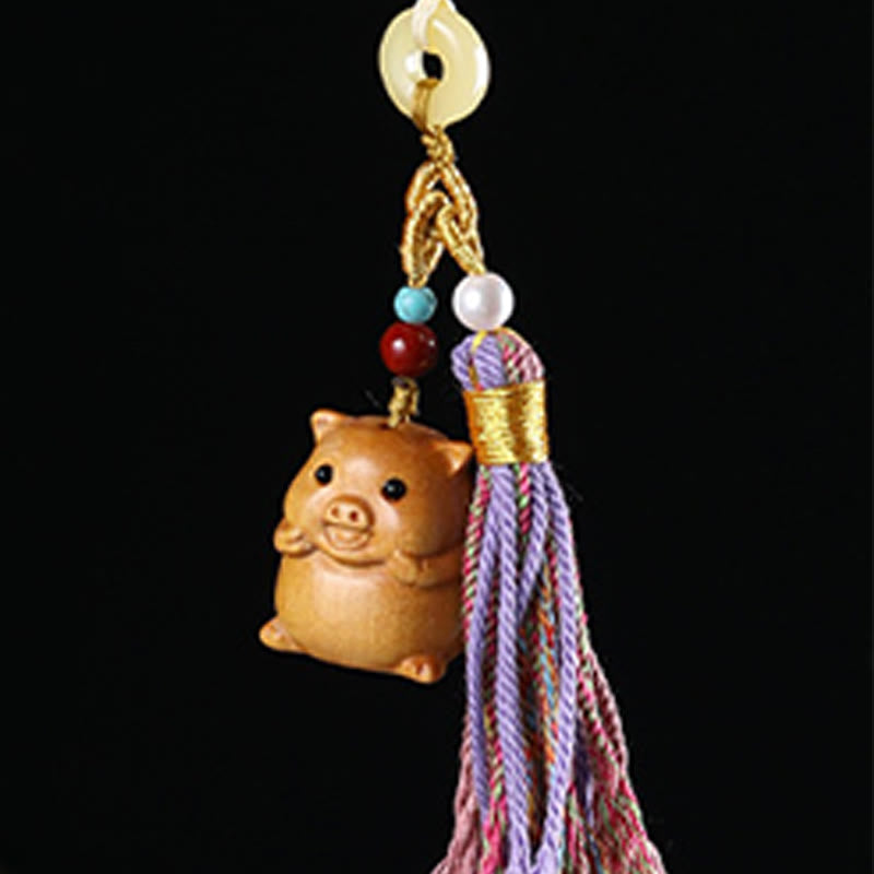 Buddha Stones, Sandelholz, 12 chinesische Sternzeichen, Segen, bunte Quaste, Zubehör, Schlüsselanhänger - image 34