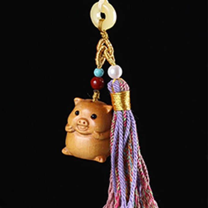 Buddha Stones, Sandelholz, 12 chinesische Sternzeichen, Segen, bunte Quaste, Zubehör, Schlüsselanhänger - image 34