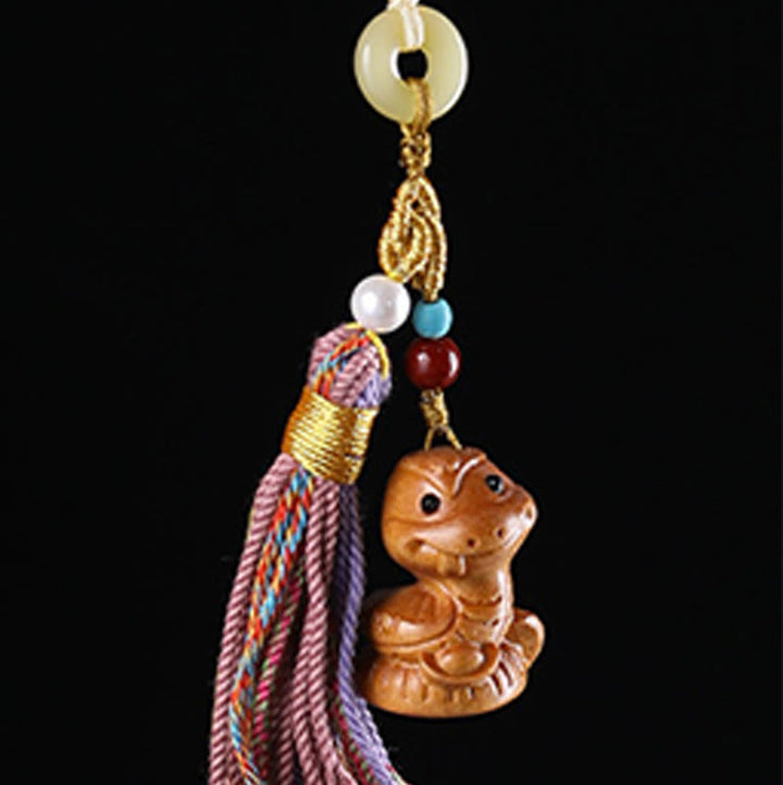 Buddha Stones, Sandelholz, 12 chinesische Sternzeichen, Segen, bunte Quaste, Zubehör, Schlüsselanhänger - image 22
