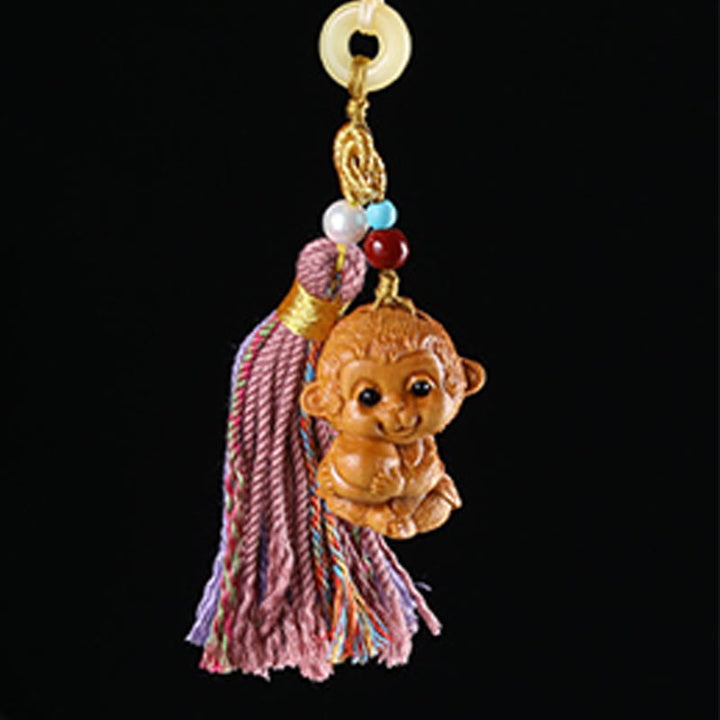 Buddha Stones, Sandelholz, 12 chinesische Sternzeichen, Segen, bunte Quaste, Zubehör, Schlüsselanhänger - image 28