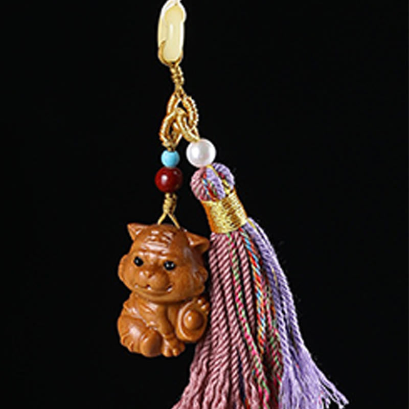 Buddha Stones, Sandelholz, 12 chinesische Sternzeichen, Segen, bunte Quaste, Zubehör, Schlüsselanhänger - image 18