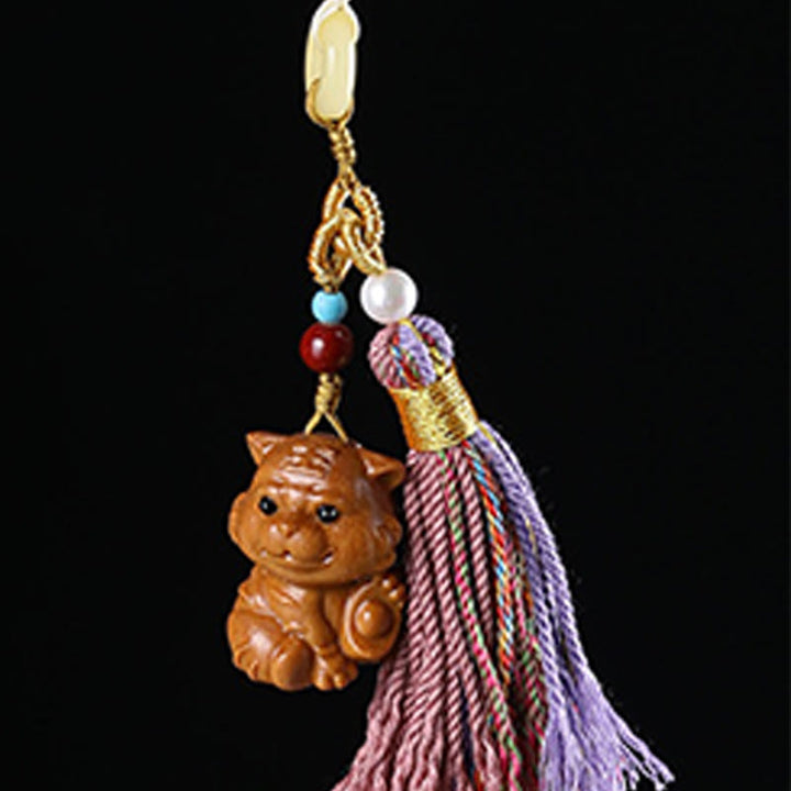 Buddha Stones, Sandelholz, 12 chinesische Sternzeichen, Segen, bunte Quaste, Zubehör, Schlüsselanhänger - image 18