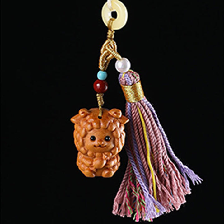 Buddha Stones, Sandelholz, 12 chinesische Sternzeichen, Segen, bunte Quaste, Zubehör, Schlüsselanhänger - image 26