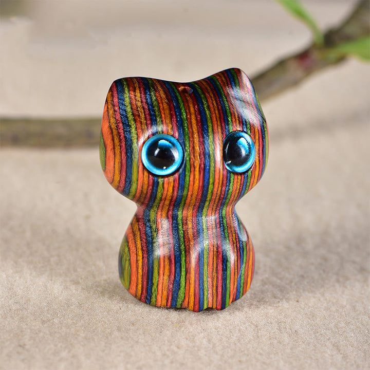 Buddha Stones, Ebenholz, kleines Blatt, rotes Sandelholz, süße Katze, Tiere, ruhige Dekoration - Regenbogen-Eukalyptus (33*24*21mm) - image 15