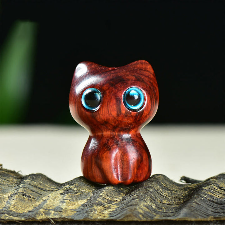 Buddha Stones, Ebenholz, kleines Blatt, rotes Sandelholz, süße Katze, Tiere, ruhige Dekoration - Kleines Blatt aus rotem Sandelholz (33*24*21mm) - image 9
