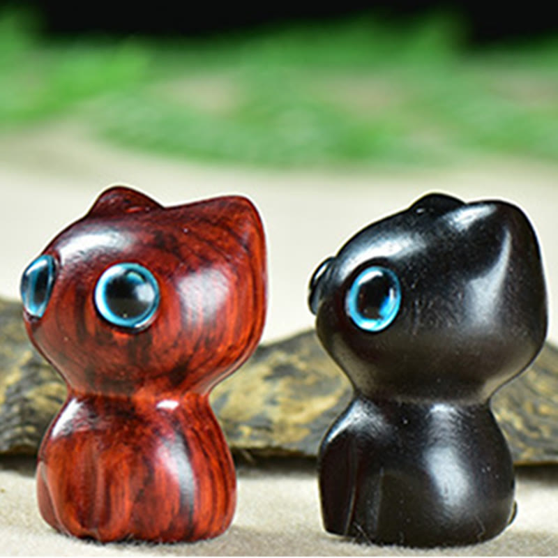 Buddha Stones, Ebenholz, kleines Blatt, rotes Sandelholz, süße Katze, Tiere, ruhige Dekoration - image 13