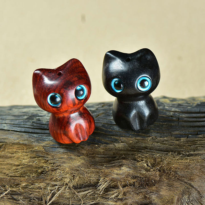 Buddha Stones, Ebenholz, kleines Blatt, rotes Sandelholz, süße Katze, Tiere, ruhige Dekoration - image 19