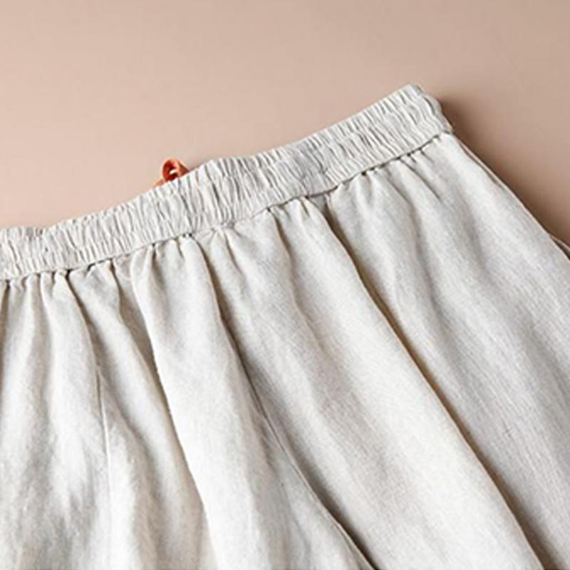 Buddha Stones Lässige Baumwollhose mit Schlitz am Saum, Damen, Länge 7–8, weites Bein, mit Taschen - image 3