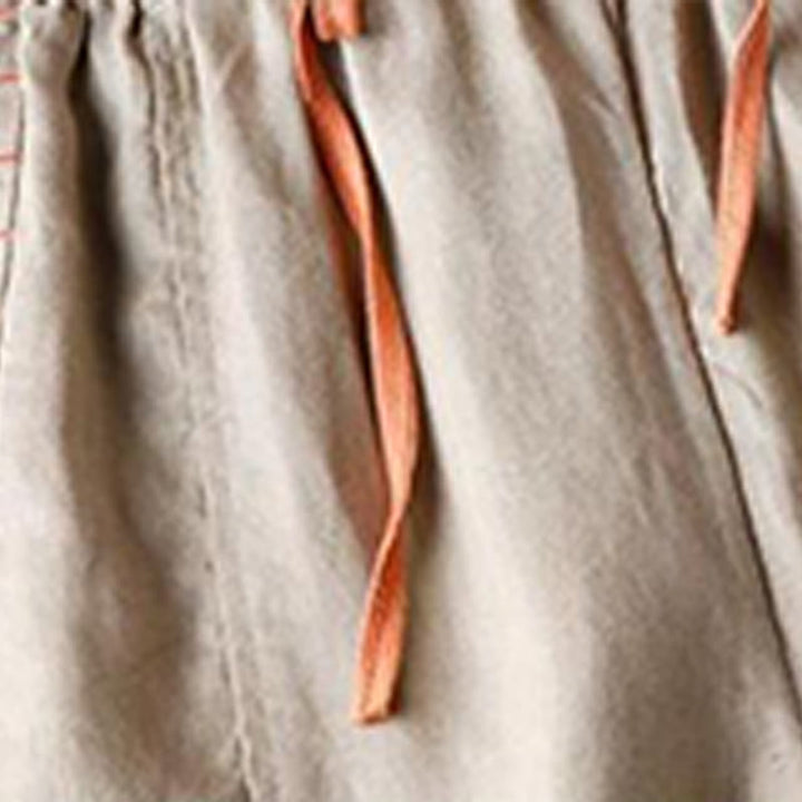 Buddha Stones Lässige Baumwollhose mit Schlitz am Saum, Damen, Länge 7–8, weites Bein, mit Taschen - image 9