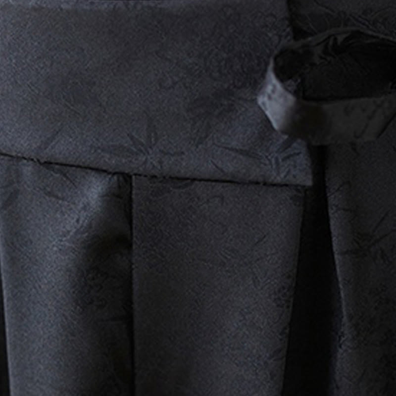 Buddha Stones Lässige Jacquard-Schnürhose aus Baumwolle für Damen mit weitem Bein und Taschen - image 18